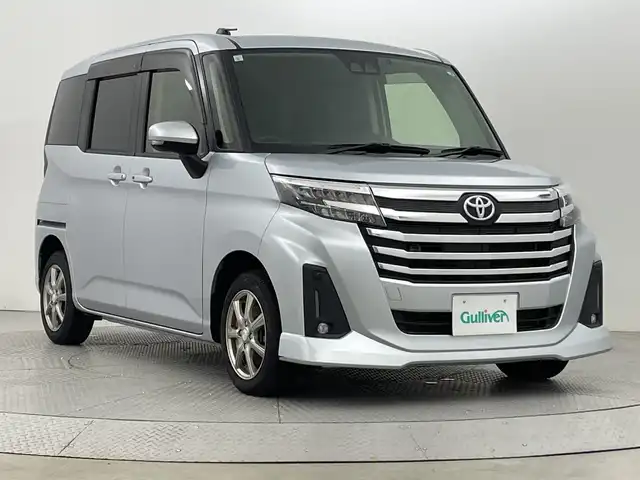 トヨタ ルーミー カスタムG 新潟県 2023(令5)年 3万km ブライトシルバーM プッシュスタート/スペアキー1本/スマートキー/クルーズコントロール　追従あり/オーディオ　型式TZ-ND001/CD/BT/AUX/両側パワースライドドア/社外アルミ14インチ/衝突被害軽減システム/オートライト/フロアマット