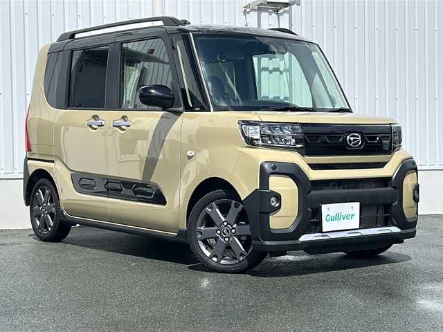 ダイハツ タント ファンクロスターボ 三重県 2023(令5)年 3.4万km ブラックマイカメタリック/サンドベージュメタリック 純正ディスプレイオーディオ/バックカメラ/BSM/両側パワースライドドア/ドライブレコーダー/シートヒーター/ルーフレール/コーナーセンサー/LEDヘッドライト/ヘッドライトレベライザー/純正ゴムフロアマット/シートリフター/ステアリングリモコン/オートホールド/電子パーキング/スペアキー/ビルトインETC/電動格納ミラー/禁煙車