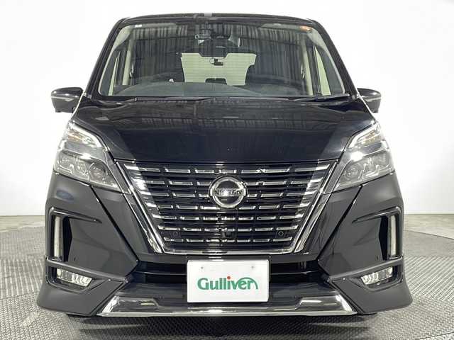 日産 セレナ ハイウェイスター G 広島県 2020(令2)年 4.9万km ダイヤモンドブラック 禁煙車/純正１０型ナビ/アラウンドビューモニター/後席フリップダウンモニター/シートヒーター/インテリジェントルームミラー/プロパイロット/パーキングアシスト/両側パワースライドドア/ステアリングヒーター/ブラインドスポットモニター/ＥＴＣ/ドラレコ/コーナーセンサー/衝突軽減/レーンキープアシスト/LEDヘッドライト/踏み間違い防止/純正16インチアルミホイール(195/60/R16)/エアバッグ(運転席/助手席/サイド/カーテン)