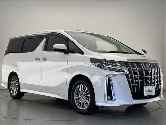 トヨタ アルファードハイブリット SR Cパッケージ 宮崎県 2022(令4)年 4.8万km ホワイトパールクリスタルシャイン 禁煙車/トヨタセーフティセンス/純正9型ディスプレイオーディオナビTV/（T-CONNECT/CD/DVD/Bluetooth/フルセグTV）/純正リアフリップダウンモニター/純正ビルトイン2.0ETC/純正LEDオートライト/純正LEDフォグ/純正17インチアルミ/純正フロアマット/黒本革シート/Wサンルーフ/両側電動スライドドア/プリクラッシュセーフティ/アダプティブクルーズコントロール/レーンディパーチャーアラート/オートマチックハイビーム/クリアランスソナー/ブラインドスポットモニター/AC100V/エグゼクティブパワーシート/パワーバックドア/ステアリングヒーター/前席エアシート/シートヒーター/デジタルインナーミラー/スマートキー/プッシュエンジンスタート/新車時保証書/取扱い説明書