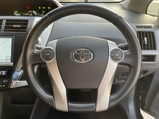 トヨタ プリウス α S ツーリングセレクション 滋賀県 2013(平25)年 7.4万km ブラック 純正8インチナビ/(CD/DVD/Bluetooth/フルセグTV)/バックカメラ/モデリスタエアロパーツ/モデリスタマフラー/モデリスタローダウンスプリング/純正LEDヘッドライト/純正17インチアルミホイール/盗難防止装置/ETC/スマートキー/スペアキー1本