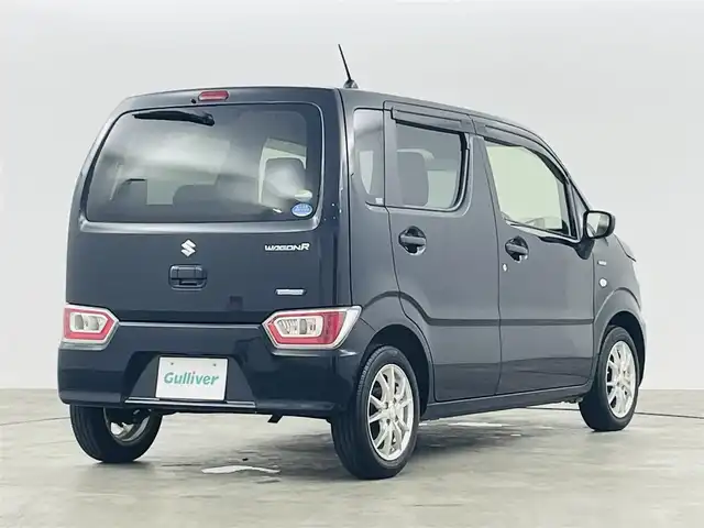 スズキ ワゴンＲ HYBRID FX 福島県 2017(平29)年 3.6万km ブルーイッシュブラックパール3 セーフティサポート/・衝突被害軽減ブレーキ/・車線逸脱警報装置/・誤発進抑制装置/・先行車発進お知らせ/純正7インチナビ/・型番：MDV-D304W/・ワンセグTV/SD/USB/AUX/CD/FM/AM/プッシュスタート/・スマートキー/・スペアキー1本/・ライトレベライザー/ベンチシート/・D席シートヒーター/ハロゲンヘッドライト/・オートライト/・オートハイビーム/アイドリングストップ/純正フロアマット/ヘッドアップディスプレイ/社外14インチアルミ