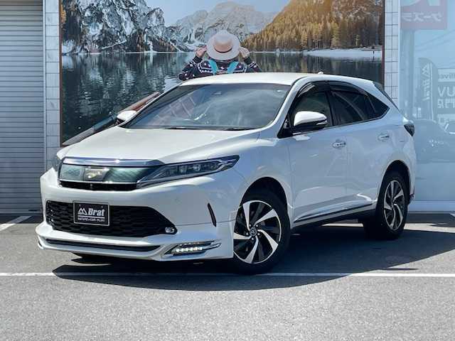 トヨタ ハリアー プログレス 長野県 2017(平29)年 4.4万km ホワイトパールクリスタルシャイン ４WDオートマ/メーカーオプションナビ/JBLサウンド/Bluetooth・AUX・CD・DVD/フルセグTV/フロント・サイド・バックカメラ/全方位カメラ/ETC/パワーバックドア/追従機能付きクルーズコントロール/オートホールド機能/電動パーキングブレーキ/アイドリングストップ/オートマチックハイビーム/ハーフレザーシート/運転席パワーシート/純正アルミホイール/トノカバー/ステアリングスイッチ/スマートキー/プッシュスタートドアバイザー
