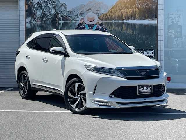 トヨタ ハリアー プログレス 長野県 2017(平29)年 4.4万km ホワイトパールクリスタルシャイン ４WDオートマ/メーカーオプションナビ/JBLサウンド/Bluetooth・AUX・CD・DVD/フルセグTV/フロント・サイド・バックカメラ/全方位カメラ/ETC/パワーバックドア/追従機能付きクルーズコントロール/オートホールド機能/電動パーキングブレーキ/アイドリングストップ/オートマチックハイビーム/ハーフレザーシート/運転席パワーシート/純正アルミホイール/トノカバー/ステアリングスイッチ/スマートキー/プッシュスタートドアバイザー