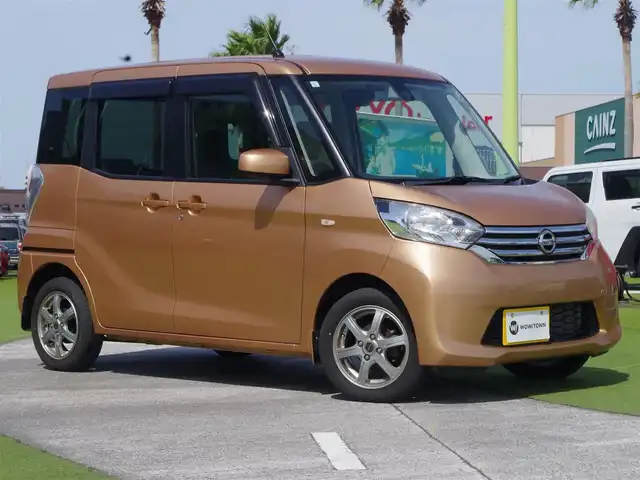 日産 デイズ ルークス X Vセレ +SeftyⅡ 千葉県 2015(平27)年 3.3万km ピンクゴールドM エマージェンシーブレーキ/左パワースライドドア/右イージークローザードア/純正SDナビ/地デジTV/【CD再生機能】/アラウンドビューモニター/社外14インチアルミホイル/インテリジェントキー