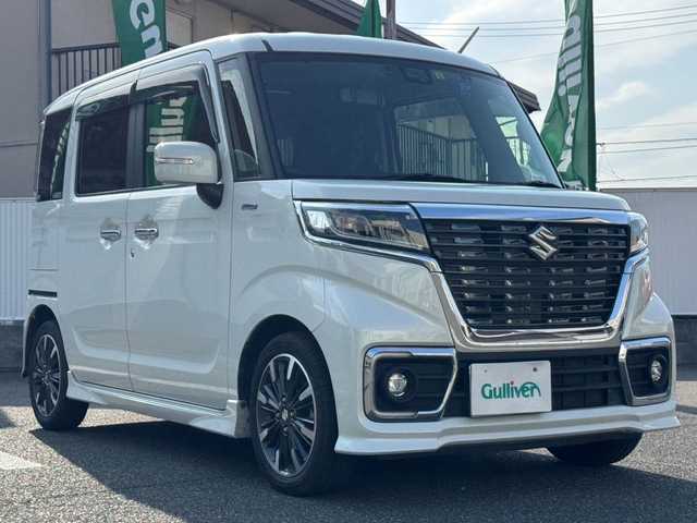 スズキ スペーシア カスタム HYBRID XS 岡山県 2020(令2)年 6.3万km ピュアホワイトP 社外メモリナビ/AM/FM/TV/SD/BT/CD/DVD/SUZUKI Safety Support/・デュアルセンサーブレーキサポート/・標準認識機能/・車線維持支援機能/オートマチックハイビーム/アイドリングストップ/両側パワースライドドア/コーナーセンサー/前後ドライブレコーダー/オートライト/デジタルインナーミラー/純正15インチAW/LEDヘッドライト/プッシュスタート/スマートキー/ETC