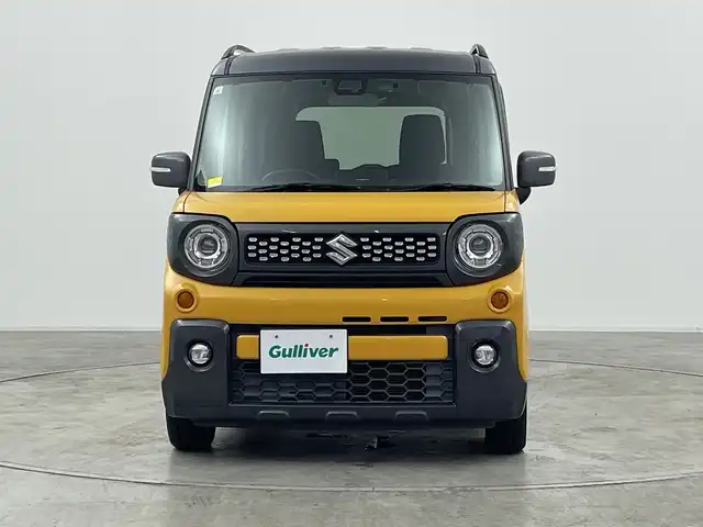 スズキ スペーシア ギア HYBRID XZターボ 群馬県 2019(平31)年 7.6万km アクティブイエロー/ガンメタリック2トーン ナビ　両側電動スライドドア　パドルシフト  衝突被害軽減ブレーキ　クルーズコントロール　ETC ドラレコ　LEDヘッドライト　オートライト　スマートキー　ルーフレール　リヤサーキュレーター