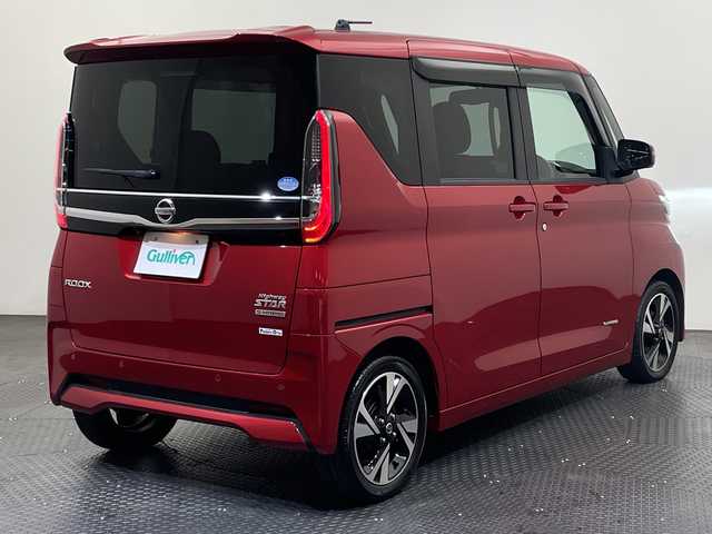 日産 ルークス HWS Gターボ プロパイロットED 愛媛県 2021(令3)年 2.8万km スパークリングレッドM 純正9型ナビ/Bluetooth/フルセグテレビ/アラウンドビューモニター/プロパイロット/両側パワースライドドア/純正ドライブレコーダー/衝突被害軽減ブレーキ/前後コーナーセンサー/レーンキープアシスト/ETC/オートホールド/ステアリングスイッチ/オートマチックハイビーム/オートライト/スペアキー/取扱説明書/保証書