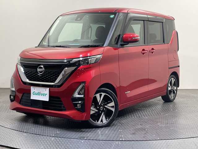日産 ルークス HWS Gターボ プロパイロットED 愛媛県 2021(令3)年 2.8万km スパークリングレッドM 純正9型ナビ/Bluetooth/フルセグテレビ/アラウンドビューモニター/プロパイロット/両側パワースライドドア/純正ドライブレコーダー/衝突被害軽減ブレーキ/前後コーナーセンサー/レーンキープアシスト/ETC/オートホールド/ステアリングスイッチ/オートマチックハイビーム/オートライト/スペアキー/取扱説明書/保証書