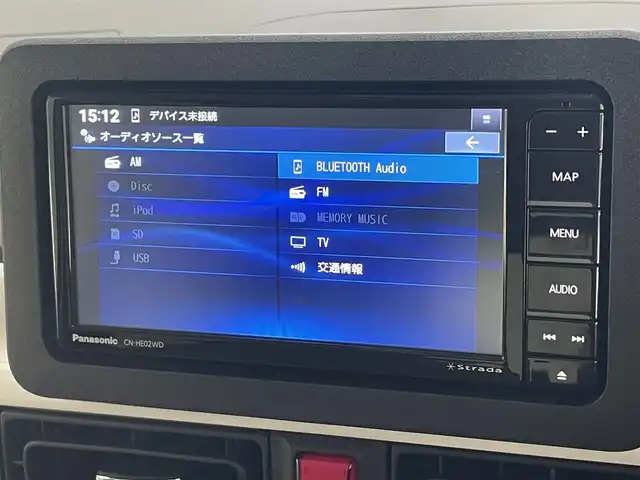 ダイハツ ムーヴ キャンバス ストライプス G 愛知県 2024(令6)年 0.8万km シャイニングホワイトパール/サンドベージュメタリック 社外ナビ　スマアシIII　シートヒーター　全方位カメラ　禁煙車　フルセグＴＶ　ＤＶＤ　Ｂｌｕｅｔｏｏｔｈ　ＵＳＢ　ドリンクホルダーヒーター　両側パワスラ　オートハイビーム　車線逸脱　衝突軽減　ＬＥＤライト　フォグランプ　社外マット カーテンエアバッグ