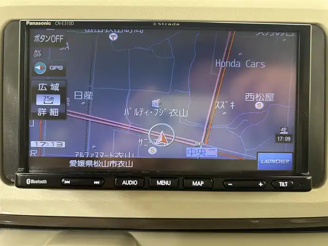 ダイハツ ムーヴ キャンバス G メイクアップ リミテッド　SAⅢ 愛媛県 2019(令1)年 4.7万km パールホワイトⅢ/ナチュラルベージュマイカメタリック 2トーン スマートアシスト3/衝突回避支援ブレーキ/衝突警報機能/車線逸脱警報機能/誤発進抑制制御機能/オートハイビーム機能/社外メモリーナビ/全方位カメラ/ワンセグテレビ/Bluetooth/両側パワースライドドア/スマートキー /LEDヘッドライト/革調シートカバー