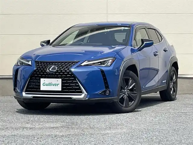 レクサス ＵＸ 250h バージョンC 茨城県 2019(令1)年 7.7万km セレスティアルブルーガラスフレーク ACC/LKA/純正ナビ/地デジ/Bluetooth/白青革/シートヒーター/パワーシート/ステアヒーター/LEDヘッドライト/オートハイビーム/純正17インチAW/前後ドライブレコーダー（TZ-D205W）/ETC