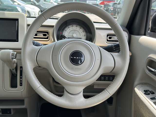 スズキ ラパン S 石川県 2018(平30)年 4.8万km ピュアホワイトP 7インチナビ（MDV-D4058T)/・Bluetooth/・CD/DVD/・ワンセグTV/・AM/FM/レーダーブレーキサポート/衝突被害軽減ブレーキ/HIDオートヘッドライト/アイドリングストップ/D席シートヒーター/フロアマット/横滑り防止/プッシュスタート/電格ミラー/純正ドアバイザー/ETC