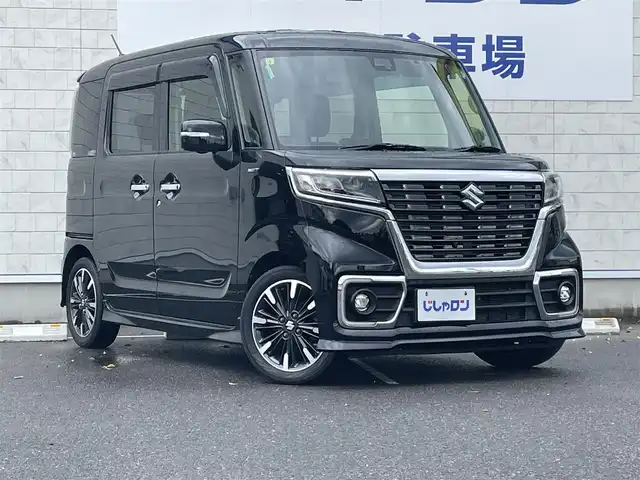 スズキ スペーシア カスタム HYBRID XS ターボ 長崎県 2018(平30)年 10.9万km ブルーイッシュブラックパール3 (株)IDOMが運営する【じしゃロン長崎店】の自社ローン専用車両になりますこちらは現金またはオートローンご利用時の価格です。自社ローンご希望の方は別途その旨お申付け下さい/ナビ　/全方位カメラ　/両側パワースライドドア　/衝突被害軽減ブレーキ　/ハーフレザーシート　/シートヒーター　/パドルシフト　/クルーズコントロール　/ヘッドアップディスプレイ　/ＥＴＣ　/フルセグ　/スマートキー/バックソナー/アイドリングストップ/Bluetooth