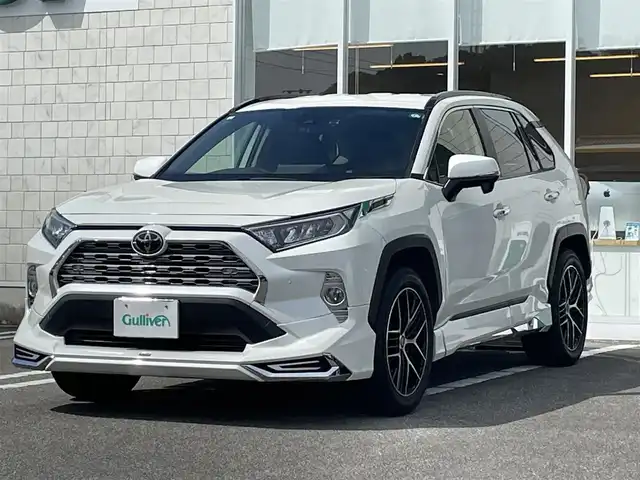 トヨタ ＲＡＶ４ G Zパッケージ 宮崎県 2019(平31)年 5.3万km ホワイトパールクリスタルシャイン 純正SDナビ/（CD/DVD/AM/FM/BT/USB/HDMI)/フルセグTV/バックカメラ/ステアリングスイッチ/レーダークルーズコントロール/D席パワーシート/D席/N席シートヒーター/ステアリングヒーター/パワーバックドア /レザーシート/デジタルインナーミラー/ドライブレコーダー/モデリスタエアロ/ビルトインETC