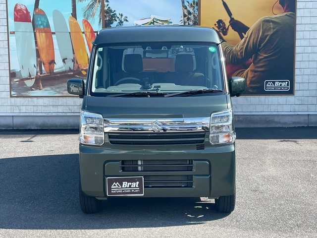 スズキ エブリイ JOINターボ 宮崎県 2024(令6)年 1.6万km クールカーキPM ATOTOディスプレイオーディオ　/USB充電ポート　/シートヒーター　/ETC　/ドラレコ　/コーナーセンサー　/ブレーキサポート　/アイストップ　/レーンキープ　/スマートキー　/プッシュボタン　/純正フロアマット