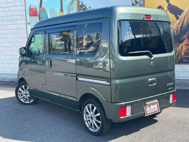 スズキ エブリイ JOINターボ 宮崎県 2024(令6)年 1.6万km クールカーキPM ATOTOディスプレイオーディオ　/USB充電ポート　/シートヒーター　/ETC　/ドラレコ　/コーナーセンサー　/ブレーキサポート　/アイストップ　/レーンキープ　/スマートキー　/プッシュボタン　/純正フロアマット