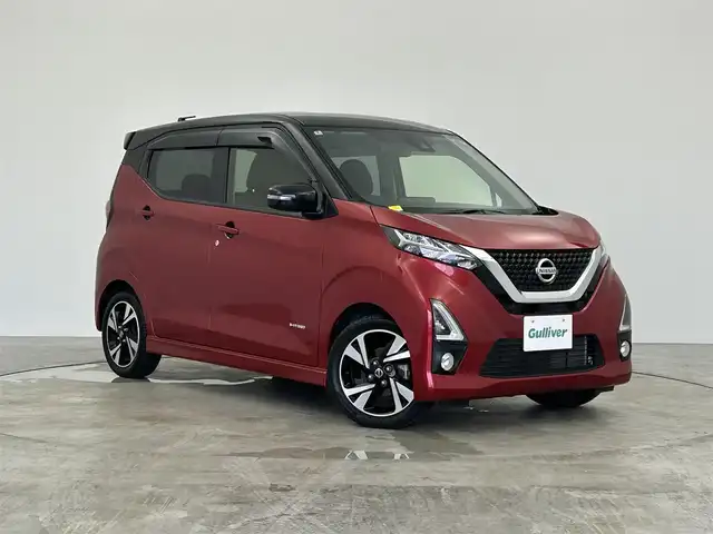 日産 デイズ ハイウェイスターG ターボ 群馬県 2020(令2)年 5.2万km スパークリングレッド/ブラック KENWOOD SDナビ７インチ/フルセグ/BT接続/バックカメラ/ETC/前後コーナーセンサー/アイドリングストップ/ステアリングスイッチ/オートライト/衝突被害軽減システム/ABS/スマートキー/プッシュスタート/パワーステアリング/パワーウィンドウ/ワンオーナー/純正フロアマット/LEDライト/フォグライト