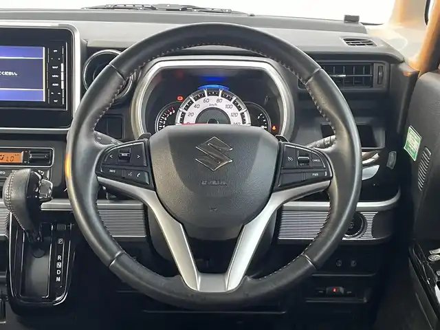 スズキ スペーシア カスタム HYBRID XS ターボ 福岡県 2019(令1)年 5万km アクティブイエロー/ブラック2トーンルーフ ・デュアルセンサーブレーキサポート /・Stradaナビ（CN-RE06WD）/・フルセグTV /・パドルシフト /・両側パワースライドドア /・後席サーキュレーター /・LEDヘッドライト/フォグランプ /・D席シートヒーター /・クルーズコントロール/・オートライト/・スマートキー/プッシュスタート/・ETC