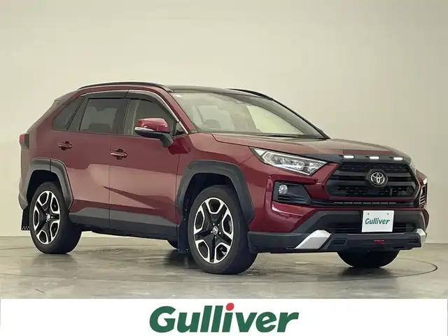 トヨタ ＲＡＶ４ アドベンチャー 滋賀県 2020(令2)年 4.8万km センシュアルレッドマイカ ４WD/純正9インチナビ/(CD/DVD/Bluetooth/フルセグTV)/パワーバックドア/デジタルインナーミラー/ブラインドスポットモニター/サンルーフ/ルーフレール/クルーズコントロール(追従あり)/レーンキープアシスト/バックカメラ/コーナーセンサー/パワーシート/ステアリングリモコン/ETC2.0/オートハイビーム/ダウンヒルアシスト/スマートキー