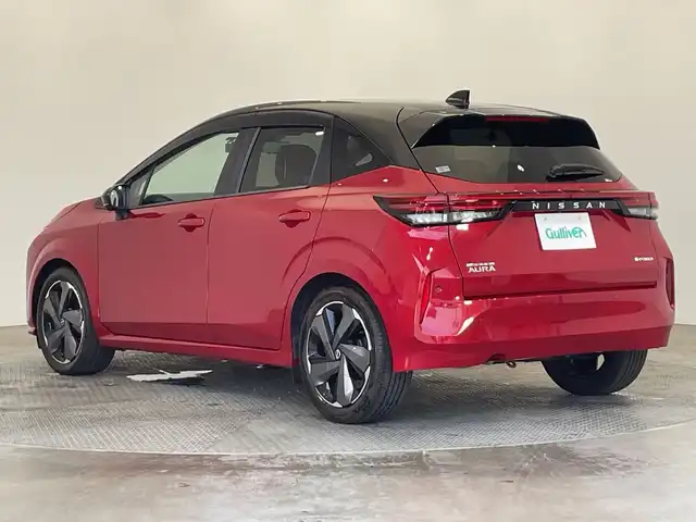 日産 オーラ G レザーエディション 栃木県 2022(令4)年 2万km ガーネットレッド/スーパーブラック 2トーン 純正９インチナビ/　（CD/DVD/フルセグTV/Bluetooth/USB）/アラウンドビューモニター/ＢＯＳＥサウンド　/プロパイロット　/エマージェンシーブレーキ/ビルトインＥＴＣ２．０　/三眼ＬＥＤヘッドライト　/デジタルインナーミラー　/ドライブレコーダー　/純正17インチAW