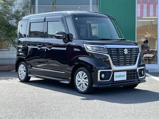 スズキ スペーシア カスタム HYBRID GS 岡山県 2019(令1)年 3.6万km ブルーイッシュブラックパール3 オーディオ（Bluetooth）/プッシュスタート/マイルドハイブリッド/両側スライドドア/片側パワースライド/純正フロアマット/スリムサーキュレーター/アイドリングストップ/LEDライト/電動格納ミラー