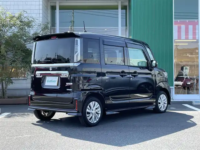 スズキ スペーシア カスタム HYBRID GS 岡山県 2019(令1)年 3.6万km ブルーイッシュブラックパール3 オーディオ（Bluetooth）/プッシュスタート/マイルドハイブリッド/両側スライドドア/片側パワースライド/純正フロアマット/スリムサーキュレーター/アイドリングストップ/LEDライト/電動格納ミラー