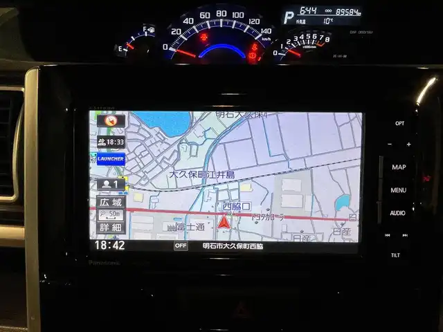 ダイハツ タント カスタム RS 兵庫県 2016(平28)年 9万km パールホワイトⅢ 社外SDナビ/フルセグTV/Bluetooth・CD/DVD・FM/AM/バックカメラ/社外ドライブレコーダー（前方）/両側パワースライドドア/社外ETC/ISOFIX対応/プッシュスタート/スマートキー2本/純正アルミホイール15インチ/社外フロアマット/オートライト/LEDヘッドランプ/フォグランプ/電動格納ミラー/ウインカーミラー/ドアバイザー/取扱説明書