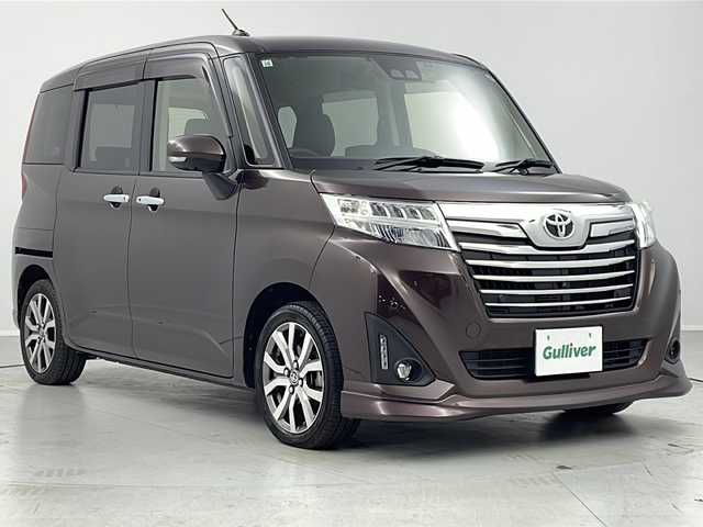 トヨタ ルーミー カスタムG－T 茨城県 2019(令1)年 3.7万km プラムブラウンパールクリスタルシャイン パノラミックビューモニター　フルセグＴＶ　衝突軽減ブレーキ　両側電動スライドドア　ＬＥＤライト　ドライブレコーダー　ビルトインＥＴＣ　スマートキー　コーナーセンサー　クルコン　純正アルミホイール