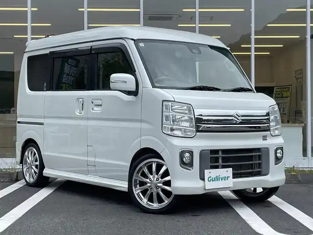 スズキ エブリィ ワゴン PZターボ スペシャル ハイルーフ 愛媛県 2015(平27)年 6.6万km パールホワイト アルパインナビ（700D）/フルセグTV・Bluetooth・DVD/バックカメラ/ETC/衝突軽減ブレーキ/両側パワースライドドア/電動オートステップ/スマートキー・プッシュスタート/オートライト/LEDヘッドライト/オートエアコン/禁煙車