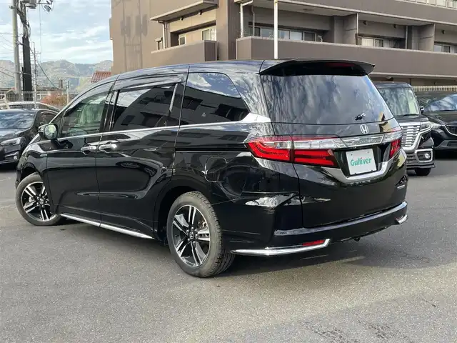 ホンダ オデッセイ ハイブリッド e:HEVアブソルート 島根県 2017(平29)年 4.9万km クリスタルブラックパール 社外ナビ/フルセグTV　/ＤＶＤ再生/Ｂｌｕｅｔｏｏｔｈ接続　/フリップダウンモニター　/両側パワースライドドア　/バックカメラ　/ＥＴＣ　/前後ドライブレコーダー　/アダプティブクルーズコントロール　/衝突軽減ブレーキ　/スマートキー　/純正ＬＥＤヘッドライト　/純正１７インチアルミホイール/純正フロアマット/保証書・取扱説明書/スペアキー1本