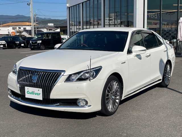 トヨタ クラウン マジェスタ Fバージョン 長崎県 2016(平28)年 4.3万km ホワイトパールクリスタルシャイン 純正メーカーナビ/CD/DVD/BT/BL/フルセグTV/バックカメラ/黒レザーシート/前席パワーシート/D席メモリーシート/前席シートヒーター/前席エアーシート/ステアリングヒーター/トヨタセーフティセンス/レーダークルーズコントロール/レーンキープアシスト/ブラインドスポットモニター/LEDヘッドライト/ビルトインETC