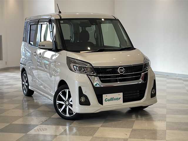 日産 デイズ ルークス ハイウェイスター Gターボ 福井県 2019(令1)年 1.7万km ホワイトパール イクリプス7インチSDナビ/フルセグTV/DVD/CD/BT/SD/アラウンドビューモニター/エマージェンシーブレーキ/踏み間違い衝突防止アシスト/車線逸脱警報/ハイビームアシスト/クルーズコントロール/ETC/前後ドライブレコーダー/両側パワースライドドア/シートヒーター/オートライト/LEDヘッドライト/純正15インチアルミホイール/社外フロアマット/プッシュスタート/スマートキー×2