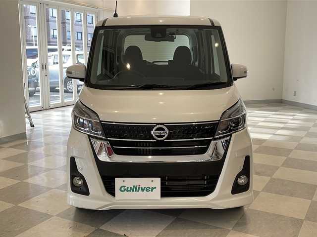 日産 デイズ ルークス ハイウェイスター Gターボ 福井県 2019(令1)年 1.7万km ホワイトパール イクリプス7インチSDナビ/フルセグTV/DVD/CD/BT/SD/アラウンドビューモニター/エマージェンシーブレーキ/踏み間違い衝突防止アシスト/車線逸脱警報/ハイビームアシスト/クルーズコントロール/ETC/前後ドライブレコーダー/両側パワースライドドア/シートヒーター/オートライト/LEDヘッドライト/純正15インチアルミホイール/社外フロアマット/プッシュスタート/スマートキー×2