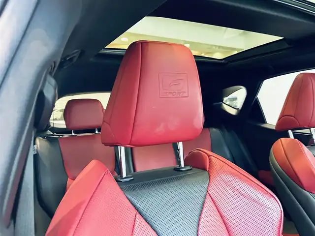 レクサス ＮＸ 350h Fスポーツ 大阪府 2022(令4)年 2.1万km ホワイトノーヴァガラスフレーク レクサスチームメイト/サンルーフ/HUD/ACC/純正ナビ/TV/360度カメラ/applecarplay/純正20インチAW/三眼LEDヘッドライト/電動リアゲート/ブラインドスポット/赤黒革/パワーシート/Dシートメモリ/エアシートヒーター/ステアリングヒーター/ワイヤレス充電/デジタルインナーミラー