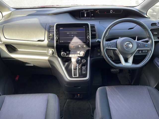 日産 セレナ ハイウェイスター Vセレクション 徳島県 2017(平29)年 4.6万km マルーンレッド 純正9型SDナビ　MM516D-L/（ラジオ/フルセグ/DISC/BT/SD/iPod）/11型フリップダウンモニター/全方位カメラ/プロパイロット/追従式クルーズコントロール/デジタルインナーミラー/駐車支援/両側電動スライドドア/LEDヘッドライト/オートライト/前後コーナーセンサー/標識検知/エマージェンシーブレーキ/純正16インチアルミホイール/アイドリングストップ/スマートキー