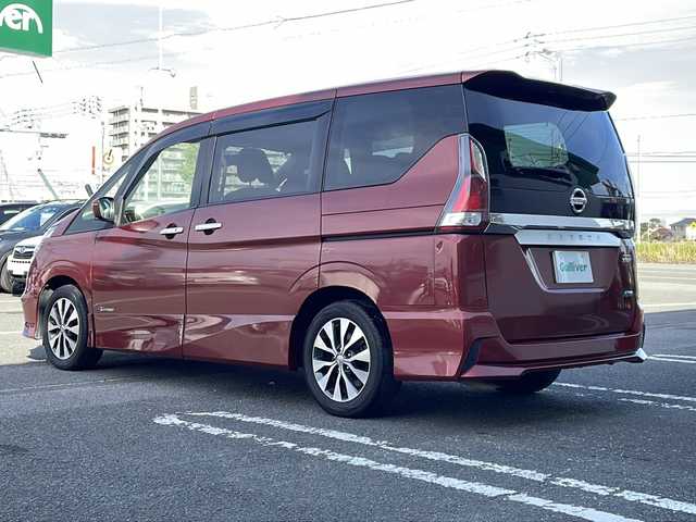 日産 セレナ ハイウェイスター Vセレクション 徳島県 2017(平29)年 4.6万km マルーンレッド 純正9型SDナビ　MM516D-L/（ラジオ/フルセグ/DISC/BT/SD/iPod）/11型フリップダウンモニター/全方位カメラ/プロパイロット/追従式クルーズコントロール/デジタルインナーミラー/駐車支援/両側電動スライドドア/LEDヘッドライト/オートライト/前後コーナーセンサー/標識検知/エマージェンシーブレーキ/純正16インチアルミホイール/アイドリングストップ/スマートキー