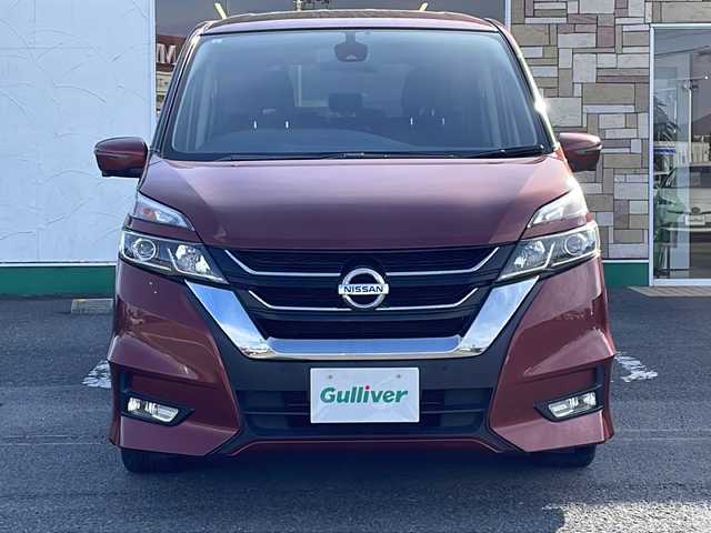 日産 セレナ ハイウェイスター Vセレクション 徳島県 2017(平29)年 4.6万km マルーンレッド 純正9型SDナビ　MM516D-L/（ラジオ/フルセグ/DISC/BT/SD/iPod）/11型フリップダウンモニター/全方位カメラ/プロパイロット/追従式クルーズコントロール/デジタルインナーミラー/駐車支援/両側電動スライドドア/LEDヘッドライト/オートライト/前後コーナーセンサー/標識検知/エマージェンシーブレーキ/純正16インチアルミホイール/アイドリングストップ/スマートキー