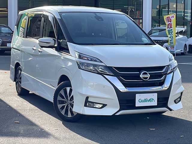 日産 セレナ ハイウェイスター 長野県 2017(平29)年 3.6万km ブリリアントホワイトパール 禁煙車/純正9インチナビ/【MM516D-L】/(CD/DVD/BD/フルセグTV/Bluetooth)/・インテリジェントエマージェンシーブレーキ/・標識検知機能/・車線逸脱警報/・フロント・バックソナー/・ふらつき警報/インテリジェントアラウンドビューモニター/純正フリップダウンモニター/ビルトインETC/ハンズフリー両側電動スライドドア/ドライブレコーダー/革巻きステアリング/クルーズコントロール/ステアリングスイッチ/レザー調シートカバー/オートライト/スマートキー/Pスタート/電動格納ミラー/純正16インチAW/純正フロアマット/ドアバイザー