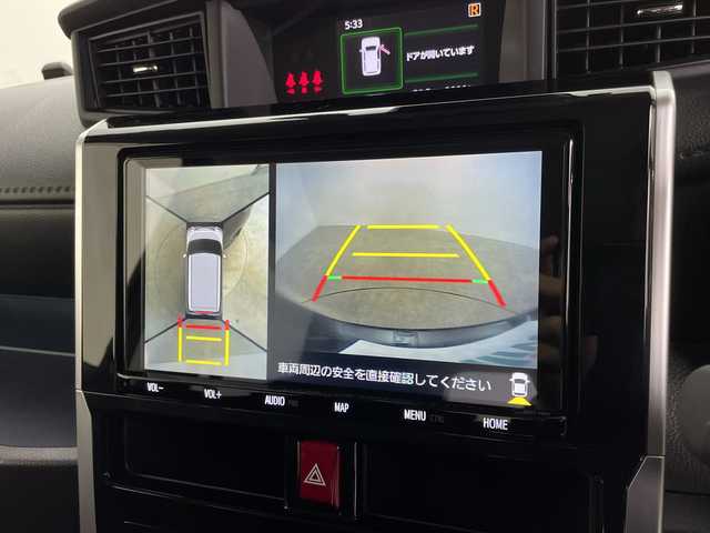 トヨタ ルーミー カスタムG－T 鹿児島県 2021(令3)年 0.3万km ブラックマイカメタリック スマートアシスト/純正SDナビ(BT/AM/FM/フルセグTV)/NSZT-Y68T/両側パワースライドドア/ワンオーナー/レーダークルーズコントロール/バックカメラ/全方位カメラ/前後ドライブレコーダー/前後コーナーセンサー/レーンキープアシスト/オートマチックハイビーム/電動パーキングブレーキ/オートホールド/ビルトインETC/革巻きステアリング/ステアリングスイッチ/純正フロアマット/純正15インチアルミホイール/保証書/取扱説明書