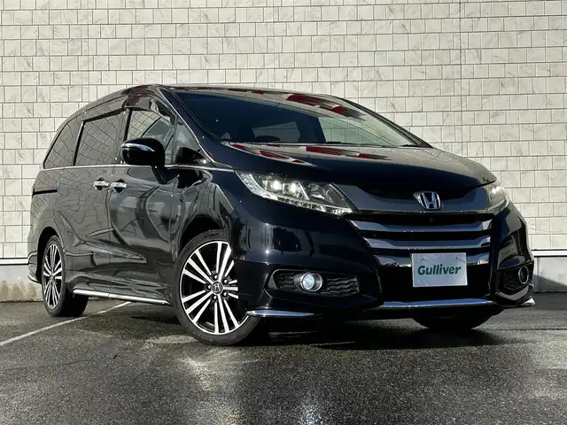 ホンダ オデッセイ アブソルート EX 富山県 2014(平26)年 6.8万km プレミアムヴィーナスブラックP 純正インターナビ/フルセグテレビ/Bluetooth/HDMI/フルップダウンモニター/パーキングアシスト/ブラインドスポットモニター/マルチビューカメラ/パワーシート/パドルシフト/クルーズコントロール/ハーフレザーシート/CMBS/アイドリングストップ/スマートキー/オートライト/オートエアコン/ETC