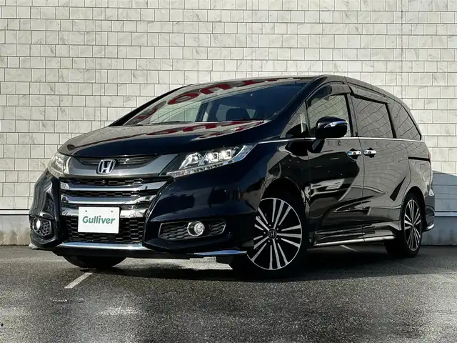 ホンダ オデッセイ アブソルート EX 富山県 2014(平26)年 6.8万km プレミアムヴィーナスブラックP 純正インターナビ/フルセグテレビ/Bluetooth/HDMI/フルップダウンモニター/パーキングアシスト/ブラインドスポットモニター/マルチビューカメラ/パワーシート/パドルシフト/クルーズコントロール/ハーフレザーシート/CMBS/アイドリングストップ/スマートキー/オートライト/オートエアコン/ETC