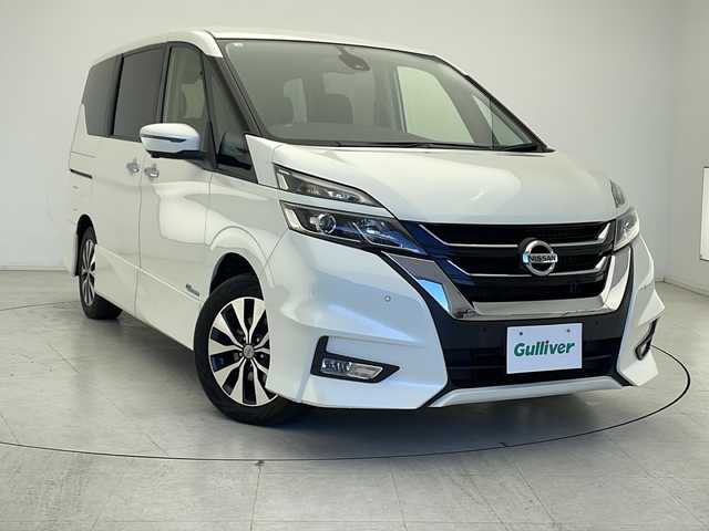 日産 セレナ ハイウェイスター G 千葉県 2016(平28)年 8.2万km ブリリアントホワイトパール 純正ナビ/　CD/DVD/ブルーレイ/クルーズコントロール/車線逸脱警報/衝突軽減ブレーキ/クリアランスソナー/アラウンドビューモニター/パーキングアシスト/両側パワースライド/LEDライト/フォグランプ/ビルトインＥＴＣ/全席ＵＳＢ端子/シートバックテーブル/ロールサンシェード/スマートキー/スタートボタン/フロアマット