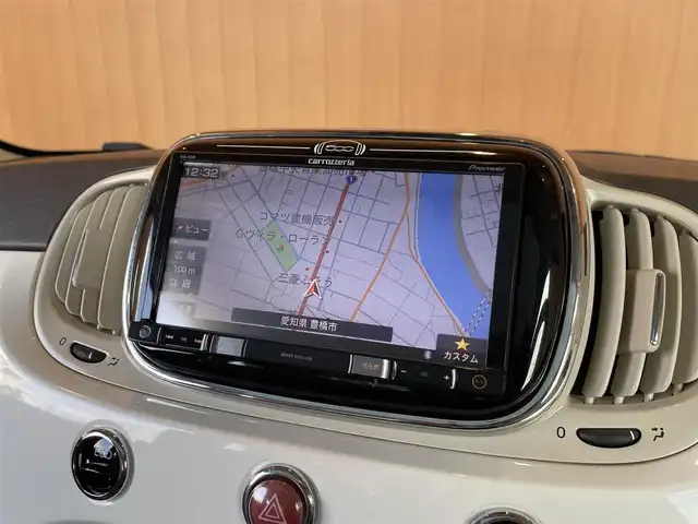 フィアット ５００ ツインエア ラウンジ 愛知県 2016(平28)年 2万km ボサノバホワイト 社外メモリナビ/バックカメラ/フルセグTV/CD/DVD再生/Bluetooth/ガラスルーフ/HIDヘッドライト/純正15インチアルミホイル/アイドリングストップ/ステアリングスイッチ/ETC/フロント/リアフォグライト/ドラレコ