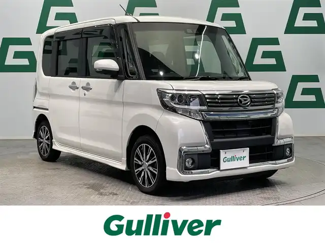 ダイハツ タント カスタムX トップED VS SAⅢ 鹿児島県 2019(平31)年 8.5万km パールホワイトⅢ ワンオーナー　/禁煙車　/純正ナビ(CD/DVD/フルセグTV/Bluetooth)　/全方位カメラ　/スマートアシスト3/両側パワースライドドア　/横滑り防止　/LEDヘッドライト/運転席シートヒーター　/ＥＴＣ　/ドライブレコーダー　/コーナーセンサー　/純正アルミホイール/オートライト/オートマチックハイビーム