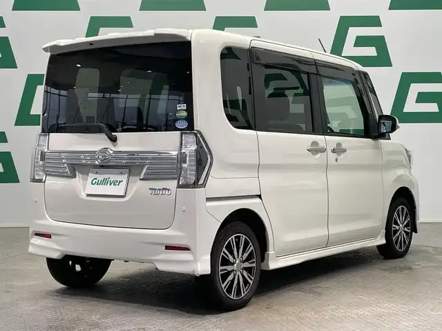 ダイハツ タント カスタムX トップED VS SAⅢ 鹿児島県 2019(平31)年 8.5万km パールホワイトⅢ ワンオーナー　/禁煙車　/純正ナビ(CD/DVD/フルセグTV/Bluetooth)　/全方位カメラ　/スマートアシスト3/両側パワースライドドア　/横滑り防止　/LEDヘッドライト/運転席シートヒーター　/ＥＴＣ　/ドライブレコーダー　/コーナーセンサー　/純正アルミホイール/オートライト/オートマチックハイビーム