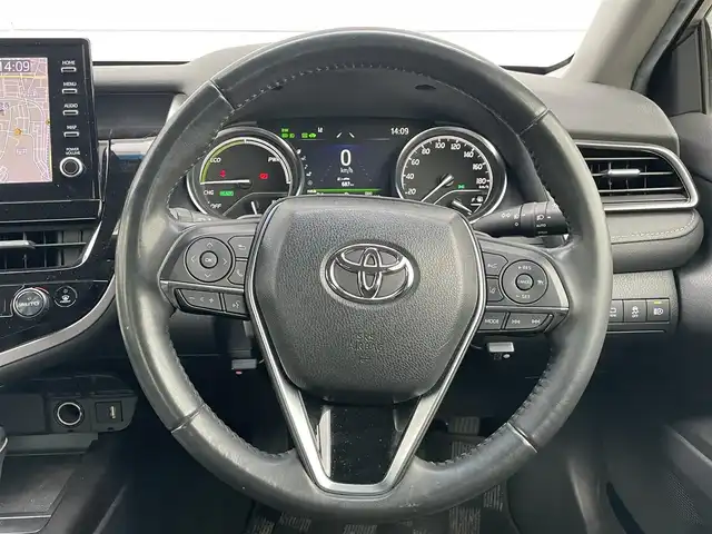 トヨタ カムリ WS 千葉県 2021(令3)年 6.8万km プラチナホワイトパールマイカ 純正9インチナビ/トヨタセーフティセンス/レーダークルーズコントロール/レーンキープアシスト/全方位カメラ/D/N席シートヒーター/Bluetooth/フルセグTV/HUD/オートハイビーム/LEDヘッドライト/ブレーキホールド機能/ETC/パワーシート