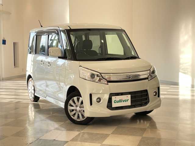 スズキ スペーシア カスタム GS 福井県 2014(平26)年 3.6万km パールホワイト カロッツェリア7インチメモリーナビ/フルセグTV/BT/DVD/CD/SD/ETC(ハローキティ)/オートライト/HIDヘッドライト/盗難防止装置/両側スライドドア/純正14インチアルミホイール/プッシュスタート/スマートキー/スペアキー/純正フロアマット/フォグランプ/純正ドアバイザー