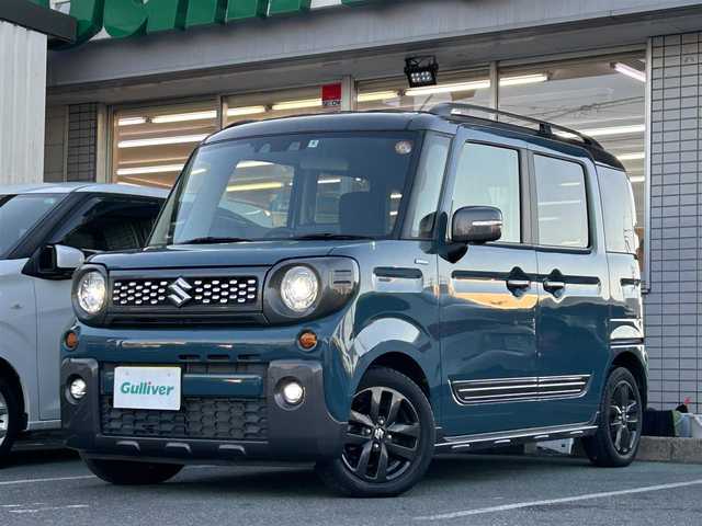 スズキ スペーシア ギア HYBRID XZターボ 愛知県 2022(令4)年 4.4万km デニムブルー ガンメタリック 2トーン /禁煙//純正ナビ/フルセグ/CD/DVD/BT/USB/ACP/AA///全方位カメラ/両側パワースライドドア//レーダークルーズコントロール/レーンキープアシスト//衝突軽減システム/前後誤発進/ふらつき警報//先行者発進告知/HUD/クリアランスソナー//オートリトラウィンカーミラー//シートヒーター//プッシュスタート/スマートキー//LEDヘッドライト/LEDフォグ//オートライト/オートハイビーム//革巻きステアリング/ステアリングスイッチ//パドルシフト//ビルトインETC/アイドリングストップ//横滑り防止システム//前席バニティミラー/ルーフレール//純正14インチAW//純正フロアマット/ドアバイザー//新車時保証書//取扱説明書//スペアスマートキー有