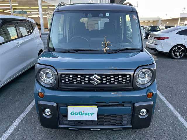 スズキ スペーシア ギア HYBRID XZターボ 愛知県 2022(令4)年 4.4万km デニムブルー ガンメタリック 2トーン /禁煙//純正ナビ/フルセグ/CD/DVD/BT/USB/ACP/AA///全方位カメラ/両側パワースライドドア//レーダークルーズコントロール/レーンキープアシスト//衝突軽減システム/前後誤発進/ふらつき警報//先行者発進告知/HUD/クリアランスソナー//オートリトラウィンカーミラー//シートヒーター//プッシュスタート/スマートキー//LEDヘッドライト/LEDフォグ//オートライト/オートハイビーム//革巻きステアリング/ステアリングスイッチ//パドルシフト//ビルトインETC/アイドリングストップ//横滑り防止システム//前席バニティミラー/ルーフレール//純正14インチAW//純正フロアマット/ドアバイザー//新車時保証書//取扱説明書//スペアスマートキー有